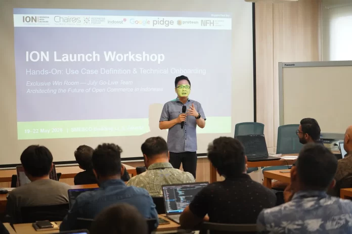 Steering Commitee ION Bayu Prawira Hie memberikan sambutan dalam acara ION Launch Workshop bertema 
