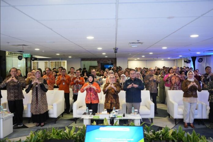 Kolaborasi Badan Pusat Statistik (BPS), Kementerian Pemberdayaan Perempuan dan Perlindungan Anak (PPPA), dan PT Permodalan Nasional Madani (PNM) dalam Rangka Sensus Ekonomi 2026 yang diselenggarakan di PNM Tower, Jakarta, Jumat (3/7/2026). Foto: Antara.