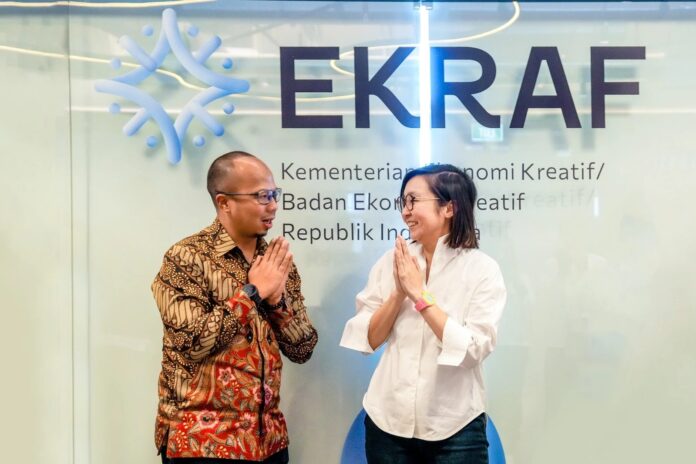 Wakil Menteri Ekonomi Kreatif (Wamen Ekraf), Irene Umar menerima audiensi Wali Kota Tasikmalaya, Viman Alfarizi Ramadhan di Kantor Kementerian Ekraf, Jakarta, Senin (27/7/2026). Foto: Kemenekraf.