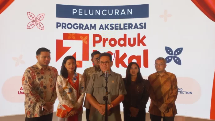 Menteri Perdagangan (Mendag) Budi Santoso pada acara peluncuran Program Akselerasi Usaha Lokal di Caping Gunung, Taman Mini Indonesia Indah, Kamis (13/8/2026). Foto: Investortrust/Taufiq Al Hakim.