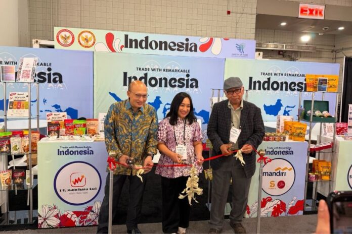 Salah satu booth Paviliun Indonesia dalam pameran Summer Fancy Food Show (SFFS) di New York, AS pada 28-30 Juni 2026. Foto: Antara.